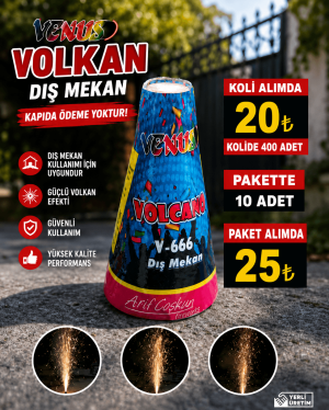 Renkli Dış Mekan Volkan Modelleri - Sarı, mavi, yeşil, beyaz, mor ve ışıldak renk seçenekleri